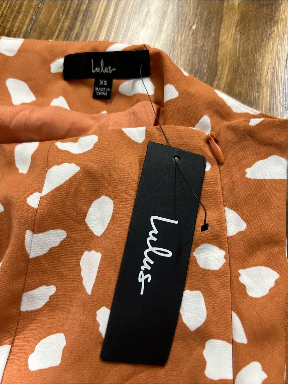 Lulus Getting Glam Peach Print Slit Midi Skirt Size XS NWT - Picture 10 of 11